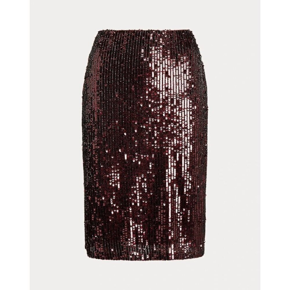 NEW Lauren Ralph Lauren Women's 22W Sequined Tulle Pencil Skirt NWT $295 - Picture 2 of 5